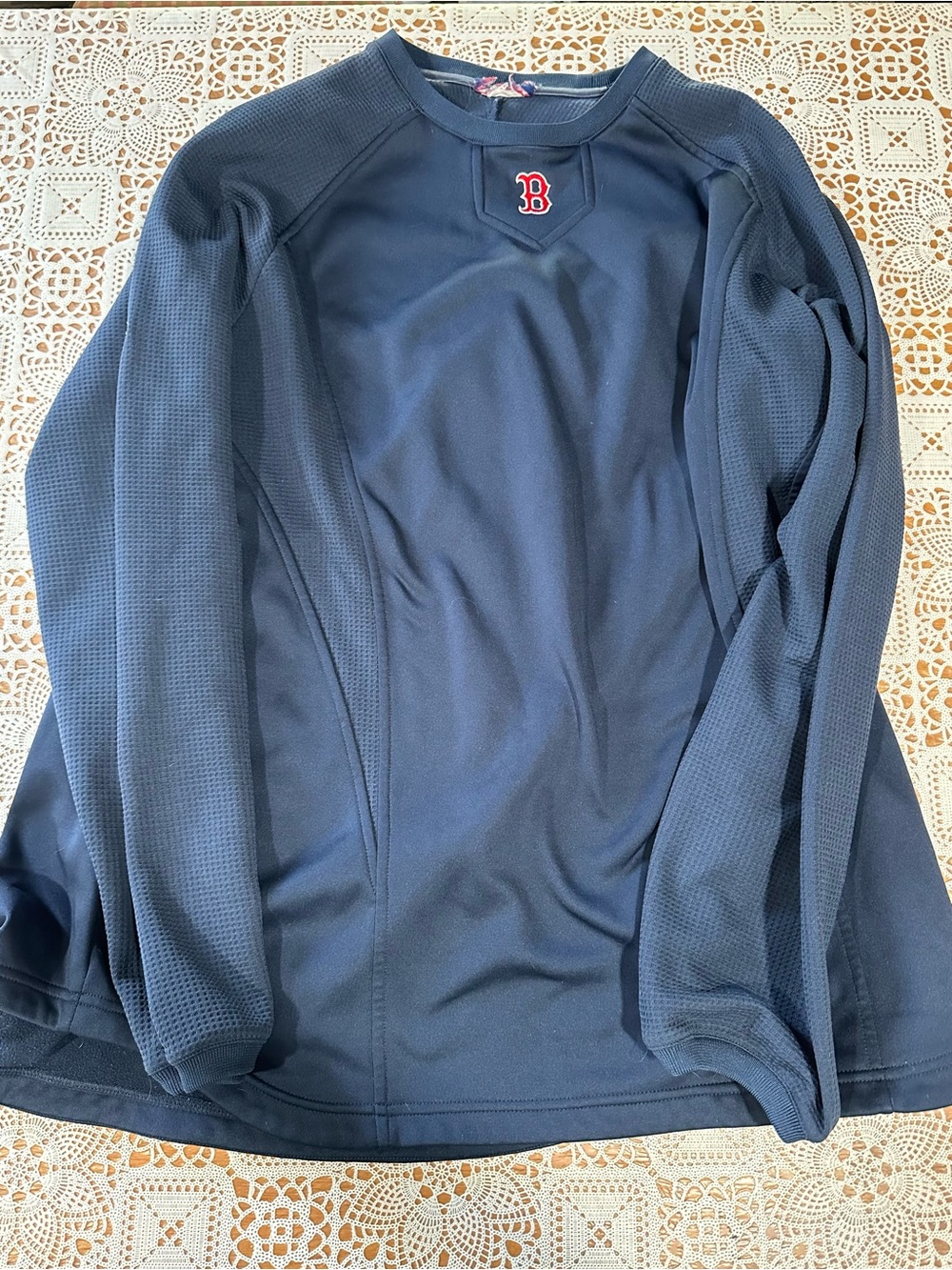 Boston Red Sox Therma Base MLB Pullover Sweatshirt Men’s Large Navy Blue